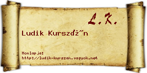 Ludik Kurszán névjegykártya